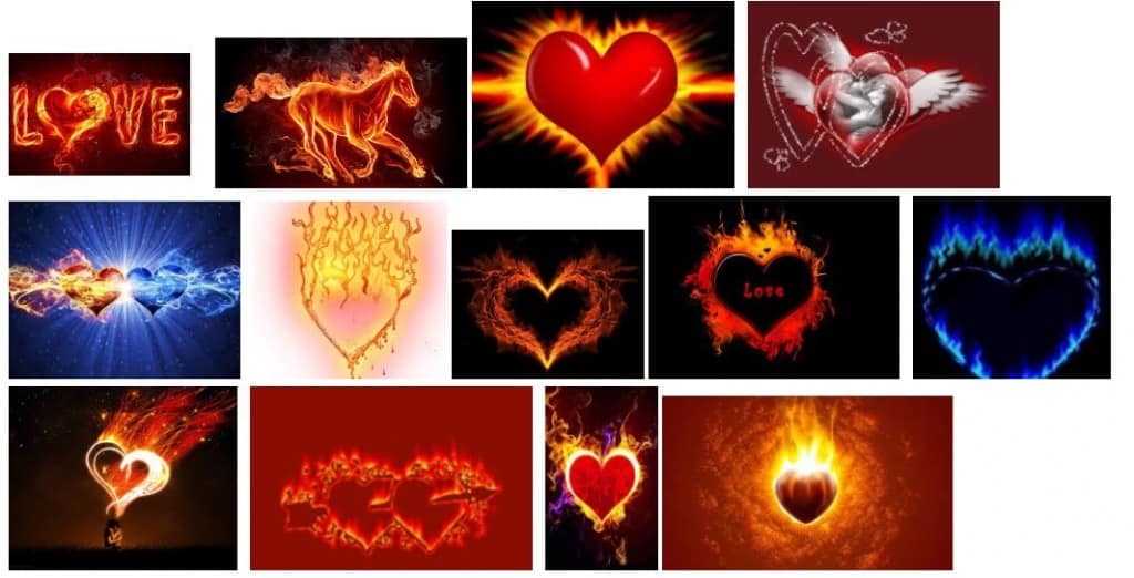 graffitis corazón fuego